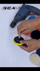 SEAMETAL 6 Miếng Đánh Bóng Ô Tô Miếng Bọt Biển Bộ 3/4/5 Inch Miếng Bọt Biển Đệm Để Loại Bỏ Vết Trầy Xước Sáp Máy Đánh Bóng Phụ Kiện