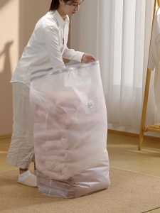 3D Vacuum Seal Bag No Pump Needed | Reusable Travel Compression for Clothes Quilts & Pillows