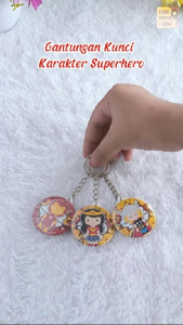 Gantungan Kunci Karakter Superhero Face Dan Logo Souvenir Karakter Lucu Hadiah Ulang Tahun