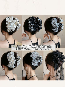 Large Size Butterfly Knot Hair Clip Womens New Chinese Style Shark Tail Clip Fashionable Hair Accessories Back of Head