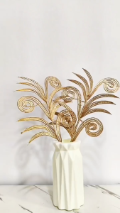 Bunga Daun Artificial Phoenix Gold / Tanaman Palsu Bunga Plastik Artificial Phoenix Gold Bunga Imlek