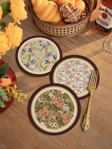 Heat Resistant Leather Coaster Waterproof Oil Proof Table Mat Vintage American Style Dining Table Cloth Protection Pad