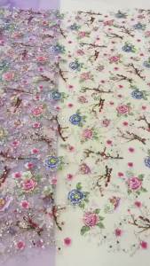 2026 Luxury African Groom Beaded Lace Fabric Embroidery French Mesh Sequins Lace Fabric Nigerian Tulle Lace For Bride Wedding