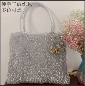 Classic Fashion Simple Square Handbag AIMADIYA Handwoven Candy Color Trendy Womens PVC Pure Handmade Bags British Style