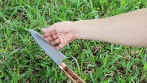 Dao Deba thái lọc thịt cá sắc bén cán gỗ cẩm chỉ khâu đồng đỏ chính hãng MỘC NHIÊN cao cấp