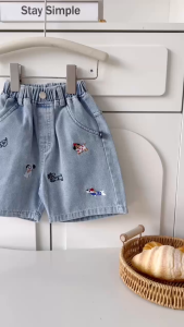 Quần short quần jean thêu Cún dễ thương cho bé trai đi chơi đi học 11 tới 28kg BERNIE KIDS T0326Q15