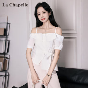 La Chapelle | Áo Thun Tay Mỏng Dáng Trễ Vai có Nơ