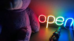 Sign Open LED Tulisan Lampu Yes We Are Open New Untuk Barbershop Toko Cafe