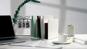 Durable Handbag Divider Shelf with 4 Grids Office File Divider Shelf Acrylic Clear Desktop Book Holder Organizer