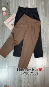 Quần baggy đai vuông lệch bọc vải cúc bấm chất tuyết mưa cao cấp-MAS-mã 264A