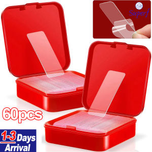 5Box 60Pcs/box Transparent Double-sided Nano Tape New Year Spring Festival Couplets Tape Traceless Wallpaper Photos Fixing Wall Stickers