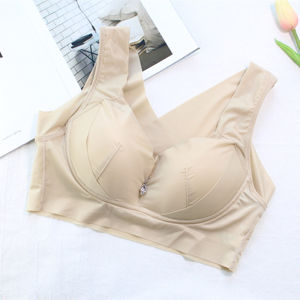 Wireless Comfortable Sports Bra Vest Style Side Fatigue Reduction Shockproof Full Cup Nylon Fabric Smooth Surface Womens Underwear