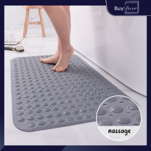 Buydecor Bathroom mat Big size 77*46 Shower mat Non-slip Massage mat Large suction cup Durable Non-toxic PVC Kitchen mat doorway mat