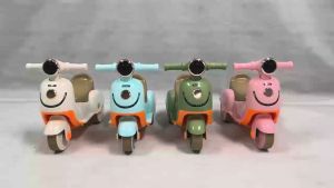 READY STOCK TO SHIP 1 - 3 YEARS KIDS TOLOCAR PUSH CAR RIDE ON TOYS SCOOTER VESPA 4 WHEELS MUSIC SONG COLURFUL LED LIGHT