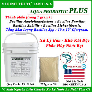 Men Vi sinh  Aqua Probiotic PLUS chuyên xử lý bùn đáy ao khử khí độc chống nhớt bạt ao nuôi tôm cá. Gói 227gram