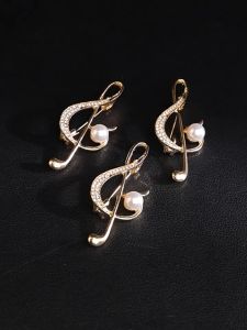 Pharaoh🍓Bros jas sederhana dan indah/pin not musik wanita aksesoris pakaian/Alloy brooch COD