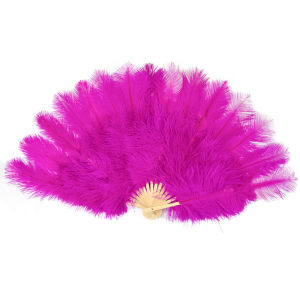 1/2pcs Ostrich Feather Fan 70x40cm Large Fluffy Hand Fan White Wedding Stage Dance Carnival Burlesque Party Performance Decor