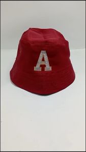 TOPI BUCKET ANAK POLOS BORDIR INISIAL A-Z SUKA SUKA USIA 1-7 TAHUN