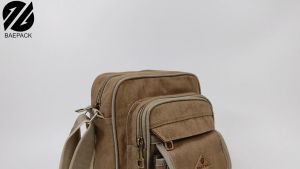 Baepack Tas Selempang Kanvas Pria Dewasa Xenof Brown / Tas Bahu Canvas Pria Cowok / COD /Tas Bahu Premium Lokal Produsen Bandung Viral Kekinian