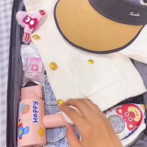 Máy sấy tóc mini du lịch hoạ tiết gấu dâu Lotso nhỏ gọn xinh xắn phong cách Hàn Quốc