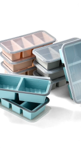 2/3/4 Grid Lunchbox Silicone Freezer Molds With Lids Oven Freezer Safe Silicone Freezer Trays Silicone Food Storage Containers