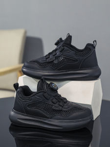 รองเท้ากีฬาเด็กผ้าตาข่ายสีดำ ABCkings ระบายอากาศได้ดี รองเท้าวิ่งแบบสวมสบาย รองเท้าเด็กชาย รองเท้าเด็กผู้ชาย รองเท้าเด็ก