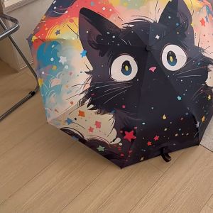 Cute Cat Folding Umbrella Sun Protection And UV Protection Dual-Purpose Umbrella Portable Sun Umbrella