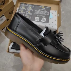 Dr.Martens Loafers For Men and Women Slip On Genuine Leather Loafers Mens Black Leather Shoes Business Formal Shoes