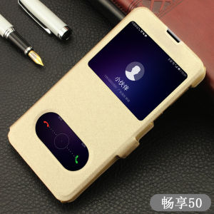 Huawei Enjoy 50 Flip Cover Phone Case Full Protection Anti-Fall Leather Shell Dual-Sided View Window Mens Protective Case