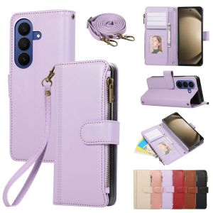 Crossbody Wrist Strap Flip Cards Solt Wallet Leather Phone Case for Samsung Galaxy Z Fold 8 Ultra 7 6 5 4 3 5G Protective Cover