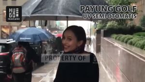 Payung Lipat Jumbo Otomatis Polos Lipat Dua Golf Besar Mewah HUGO