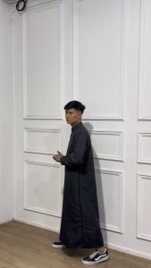 Jubah Pria Lengan Panjang Model Kancing Sultan Motif Polos Model Terbaru Jubah Pria Remaja dan Dewasa Kancing Sultan Terbaru