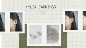DAVINA Ladies Xylia Earrings Sterling Silver 925 - Anting Wanita Perak S925 Stud Bulan Matahari