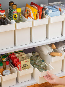 Narrow Long Kitchen Cabinet Storage Box with Handle Snack Cabinet Long Rectangular Handle Storage Basket Storage Box
