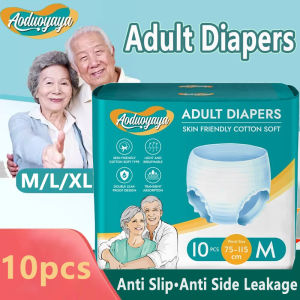 Adult Diaper 10 Pcs Adult Pull Up Pants Anti-leak & Quickly Absorb Adult Diapers Soft Comfort Panty Style Adult Diaper for Senior Women Pregnant Elderly Patients M L XL