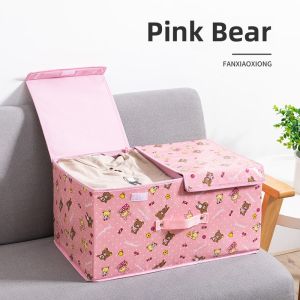 Large Foldable Cotton Linen Clothing Storage Box Moving Storage Solution for Quilts And Clothes Vintage Style Non-Woven Fabric Box