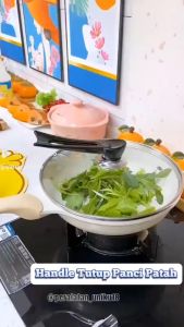 Tutup Kaca Wok 32 Cm & Handle Pegangan Tutup Panci