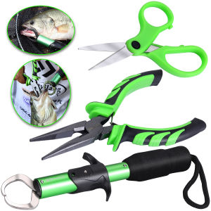 Sougayilang อลูมิเนียมตกปลา คีมจับชุดตกปลา รอกเกียร์ตะขอกู้คืนตัดสายแยกแหวน อุปกรณ์ตกปลา.