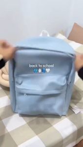 Tas Ransel Sekolah Kuliah Basic Toxi Semi Kulit Leather Premium - Tas Backpack Wanita Punggung