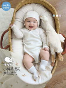 Koala Nose Breathable Cotton Baby Romper Soft Multicolor Spring Autumn Thin Newborn Crawling Suit Small Tree Embroidery