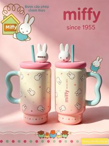 Cute Soft Cover Mug with Straw