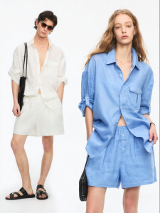 ULD | 100% Linen Natural Texture Summer Shirt and Shorts Set