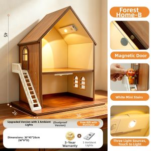 ARTPIONEER | Dustproof Cute Light-up Blind Box Display Rack with Micro Landscape Decoration
