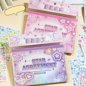 นายกระดาษ 2 สไตล์ 20 แผ่น/ถุง Have a Date with the Stars Series Star Creation สติกเกอร์หนังสือคู่มือ DIY สมุดภาพหนังสือ C