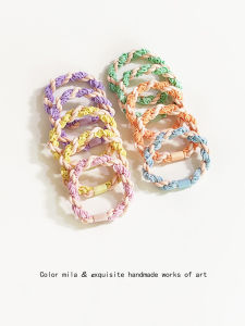 ยางรัดผมสีลูกกวาด 5 ตัว สไตล์เกาหลี ทนทาน สีสันสดใส เครื่องประดับผมสำหรับเด็ก ยางรัดผมสีลูกกวาด ยางรัดผมสีลูกกวาด