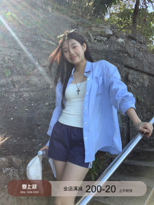 Blue Striped Spring Fashion French Shirt
