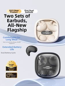 CHENRUIDA | Bluetooth Sleep Bone Conduction Noise Cancelling Ear Hook Headphones