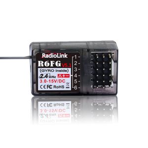 RadioLink 6CH R6FG V5.1 Gyro Receiver 6 Channel 2.4G Radio System for RC Car Boat RC4GS Transmitter Remote Control Model Parts