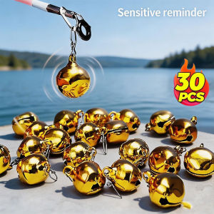 30Pcs Fishing Bite Alarm Clip-On Rod Tip Bell High Sensitive Loud Bell Sound Fishing Biting Reminder for Night Fishing & Passive Fishing