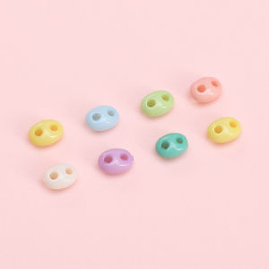 100/200pcs 6x4mm Colorful Acrylic Beads Double Hole Pig Nose Beads For Handmade Bracelet Necklace Earring Keychain DIY Craft Jewelry Making Accessories